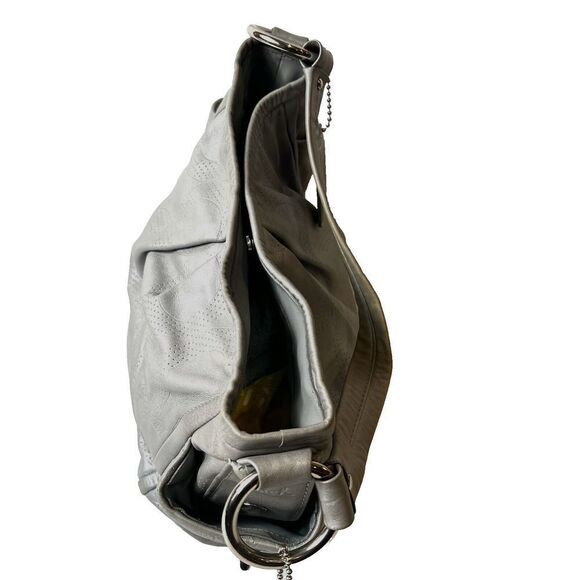 Coach B0971-13622 Gray Pebble Leather Silver Hardware Hobo Shoulder Monogram Bag - Picture 7 of 15